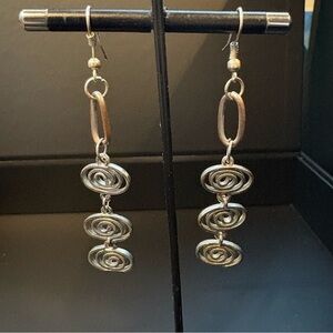 Silver Spiral Minimalist Earrings